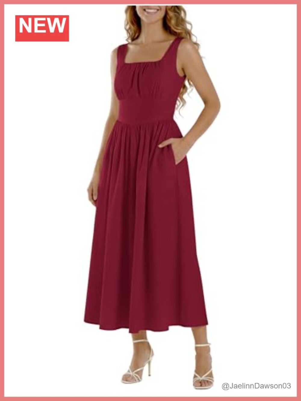 Sleeveless Maxi Dress Smocked Backless Sundress Adjustable Straps